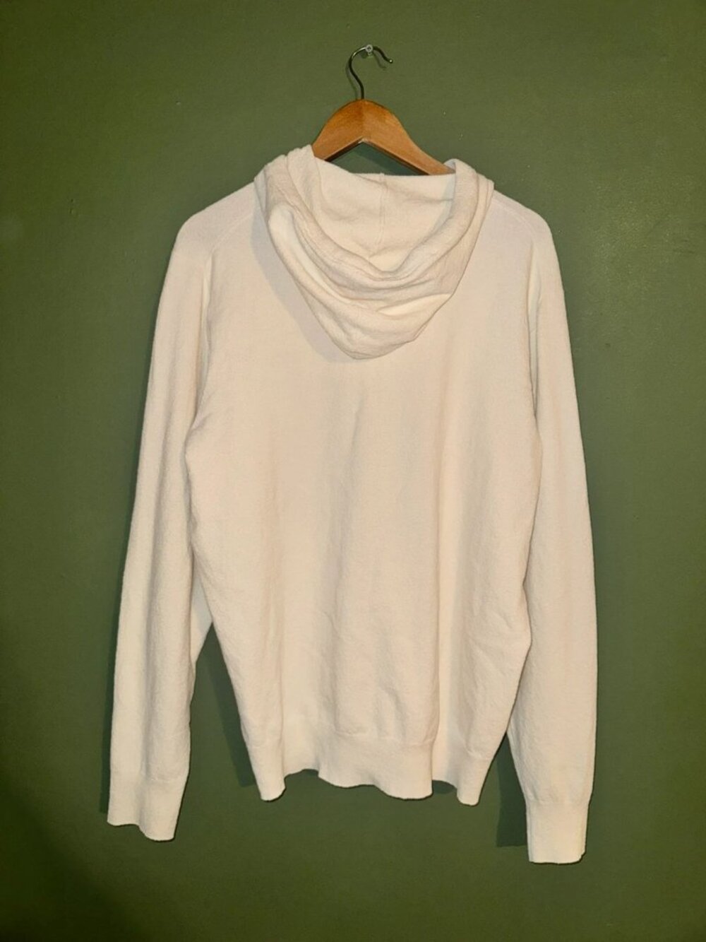 J Crew Knit for J.Crew Cream Knit Hoodie Pullover Drawstring Hood XL
